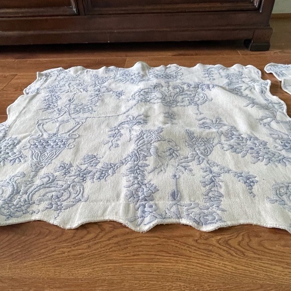 Vintage blue & white floral European sham covers set of 2 - Picture 2 of 4